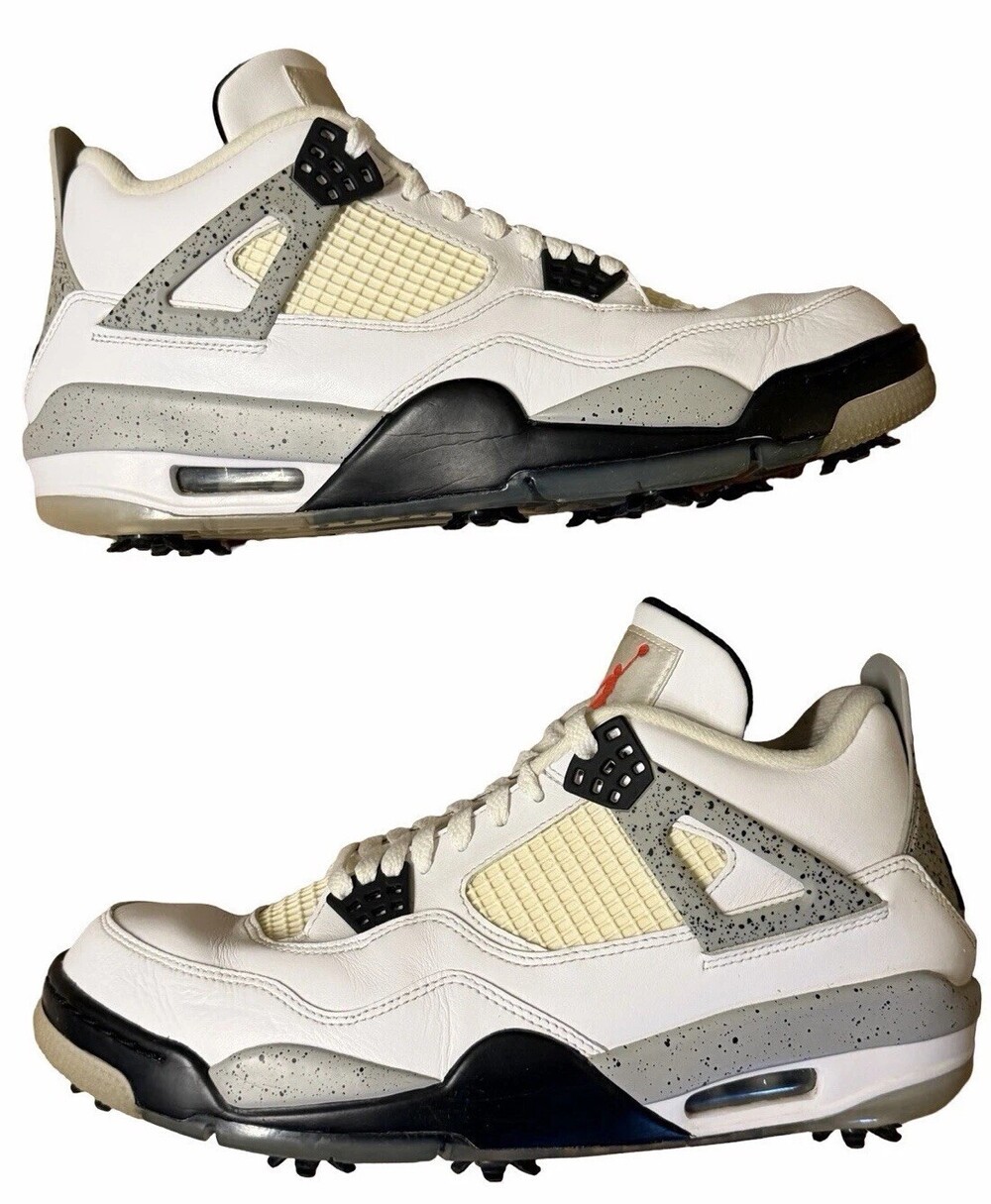 Size 11.5 Nike Air Jordan 4 IV Retro Golf White Cement CU9981-100 Men's